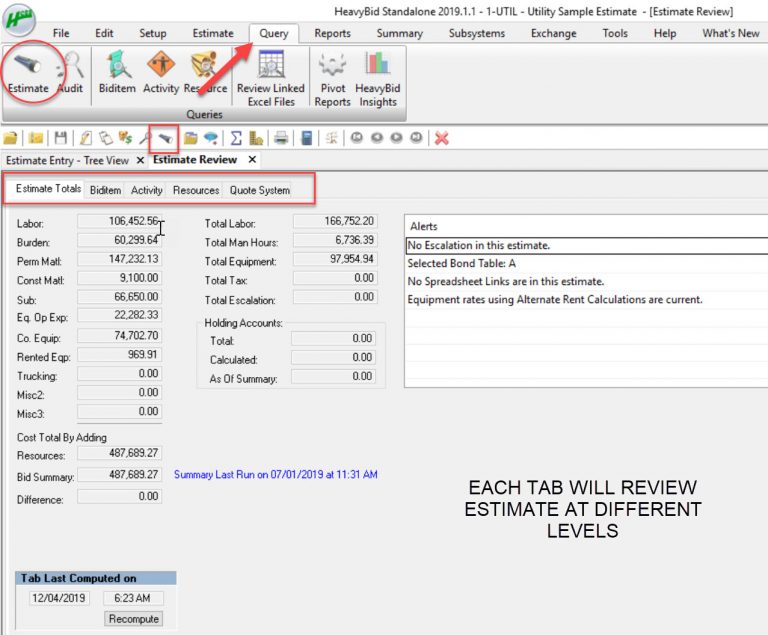 Check Estimate In HeavyBid – HeavyBid & Beyond